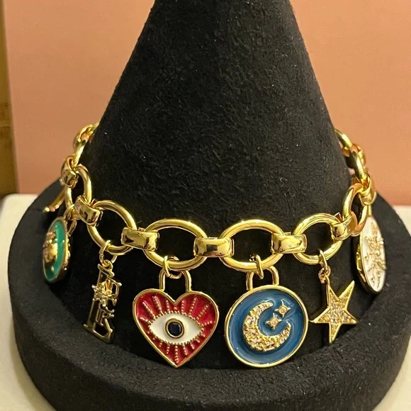 Kate Spade Gold Charm Bracelet with Colorful Accents - Picture 2 of 6